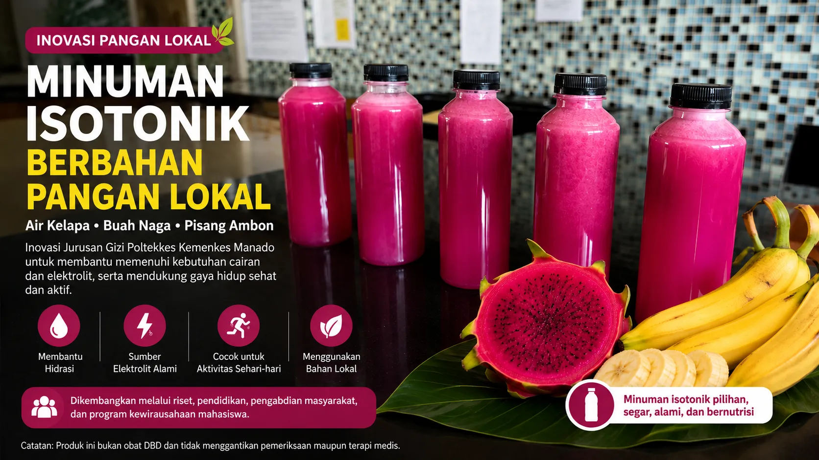 Minuman Isotonik Berbasis Pangan Lokal, Inovasi untuk Mendukung Hidrasi pada DBD dan Aktivitas Olahraga