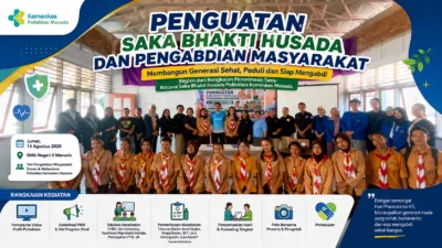 Hari Pramuka ke-65, Poltekkes Kemenkes Manado Perkuat Saka Bhakti Husada melalui Pengabdian Masyarakat