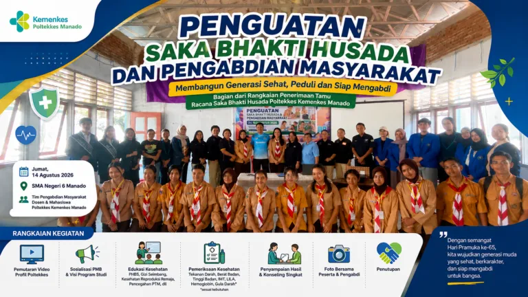 Hari Pramuka ke-65, Poltekkes Kemenkes Manado Perkuat Saka Bhakti Husada melalui Pengabdian Masyarakat